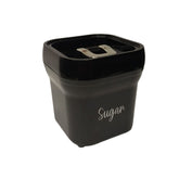 Pote para Açucar de Plástico com Tampa Preta 11,5cm - Ela Decora